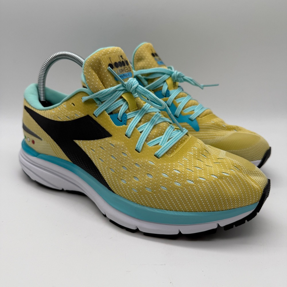 Diadora Mythos Blushield 6 Running Shoes Womens 10 Yellow Teal 101.176883